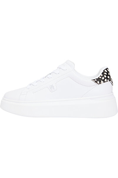 Tommy Hilfiger Th Kadın Beyaz Hayvan Desenli Platform Spor Ayakkabı
