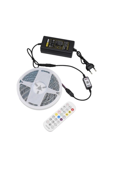 TrendyLux Kit Banda Led 5050 RGB IP65 5m cu Bluetooth + Telecomanda + Alimentator 12V-5A