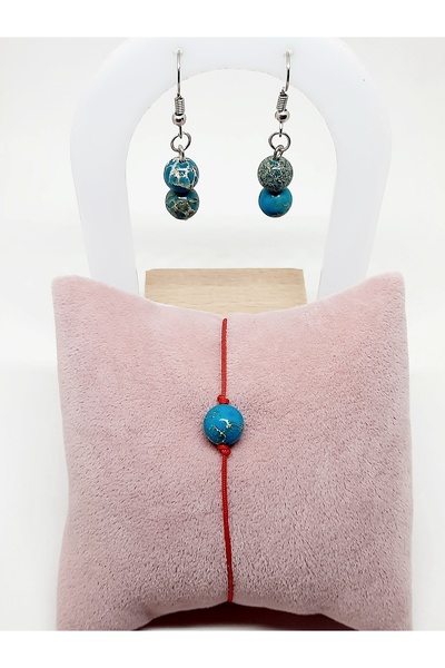 Kusakli Varisit Earrings and Rope Bracelet Set