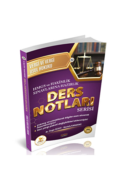 Savaş Yayınevi HUKAL HMGS-HAKİMLİK Vergi ve Vergi Usul Hukuku Ders Notları Sa...