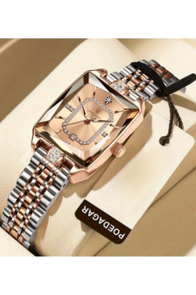 stainless steell VİP POEDEGAR altın siyah renk su geçirmez saat