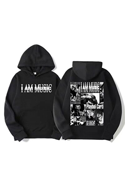 ZEMLİYA Black - Have a Good Mood Every Day Teddy Bear Printed Hoodie Zippered...