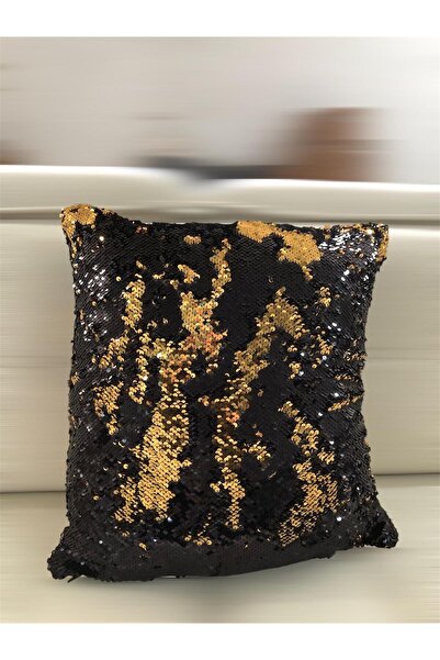 Evondi 45*45 Sequin Double-Color Cushion Cover *Gold-Black* - 1 Piece