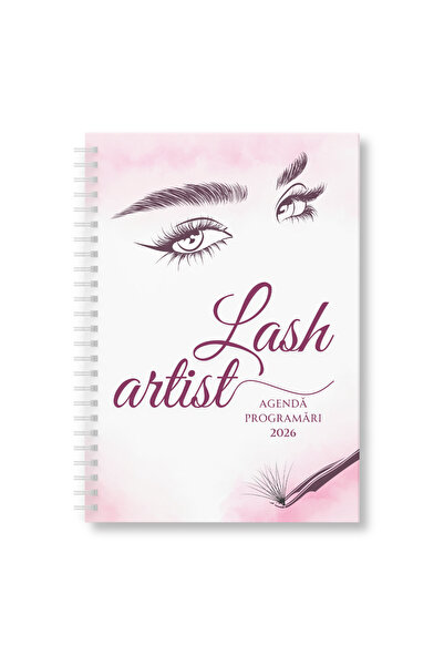 OEM Agendă Programări 2026 pentru Lash Artiști – Datată Zilnic, Orar 06:00-21:00, 3 Zile/Pagină