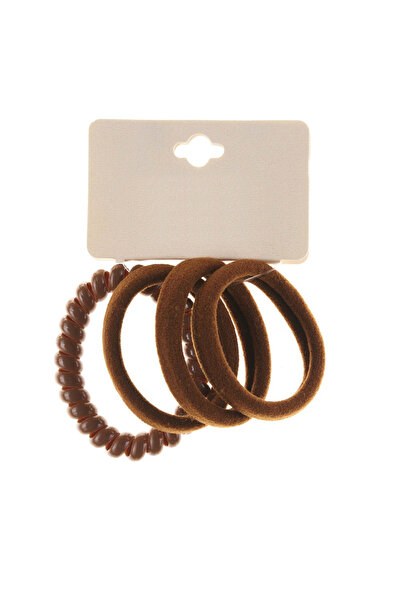 SELA Set of 4 Hair Elastics, brown x 83 02