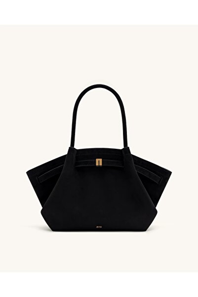 JW PEI حقيبة هانا متوسطة الحجم من الجلد المدبوغ الصناعي - أسود