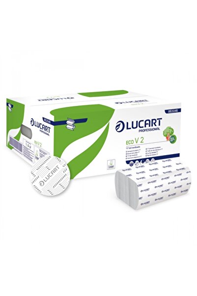 Lucart Prosoape hartie V2 alb, 2 str. 20 pach/bax, 863046,