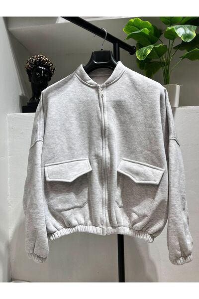 modakirwem Crop Sweatshirt-Bomber Style