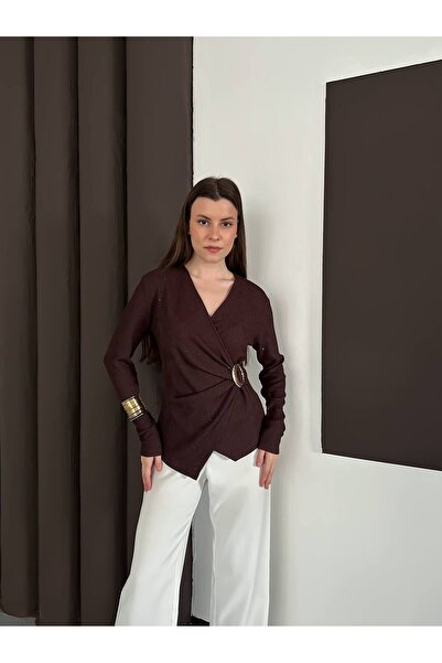 ZF BUTİK Stone Blouse with Belt Tie