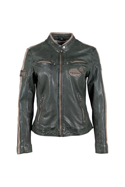 mauritius Geaca de Piele Dama Verde Inchis GWLiziya