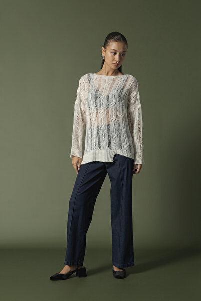Nisan Hair Braided Openwork Sweater