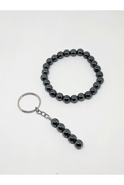 Kusakli Hematite Bracelet Keychain Set