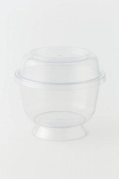 YOK YOK AMBALAJ 25 Pieces 200Cc Plastic Dessert Bowls with Lids and Plastic Feet Yogurt Granola Parfait Dessert and Snack Serving K
