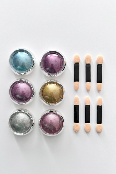 Gold Beauty Ayna Efektli Tırnak İnci Tozu 6 Renkli Nail Art Koyu Canlı Renkler