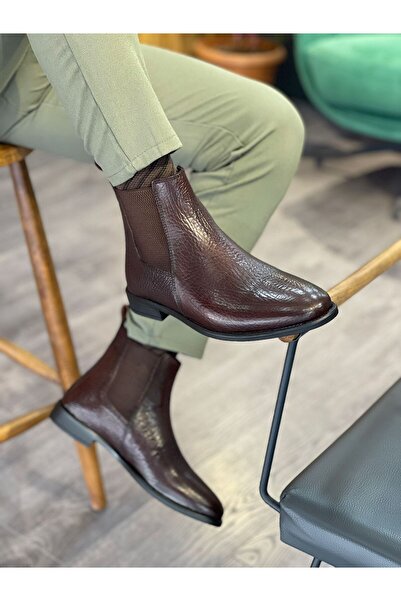 MOR KUNDURA أحذية تشيلسي رجالية من الجلد الطبيعي للاستخدام اليومي