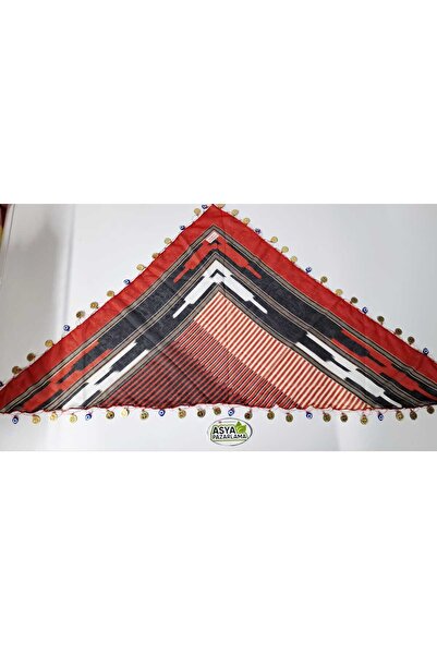 ASYA PAZARLAMA وشاح مثلث مزين بخرز العين الزرقاء من البحر الأسود، للكتابة، من التول، من الكيشان، من الشال، عصابة رأس، باندانا