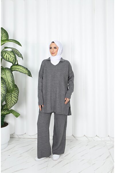 NİSUM MODA Polo Neck Knitwear Set