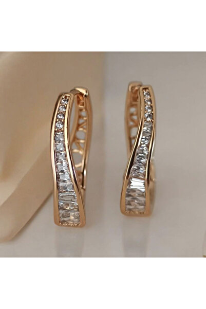 Arya XUPİNG 14K BAKIR RENK KIVRIM KÜPE