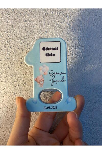 Caldium Store Bir Yaş Resimli Açacak Doğum Günü Magneti Kişiye Özel 10'lü