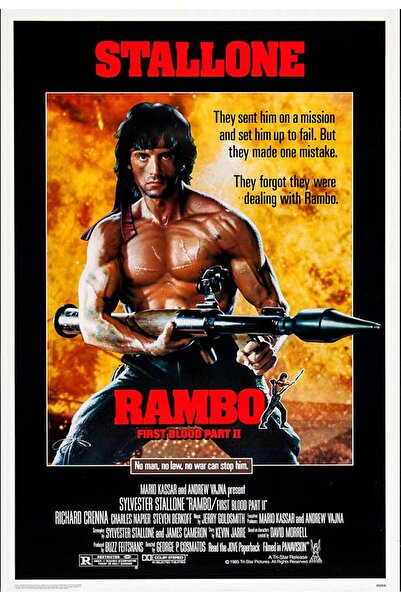 ALAYRA International ملصق فيلم ALAYRA - Rambo: First Blood للغرف والمكاتب (13...
