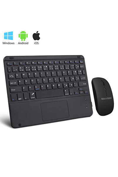 Microcase Tablet ve Telefonlar için Bluetooth Touchpad Klavye ve Mouse Set Si...