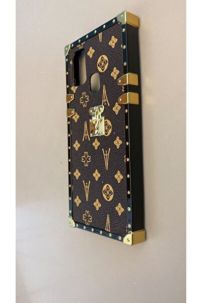 Newon حافظة فاخرة لهاتف سامسونج جالاكسي S21 من الجلد البني كاجا سكين ذهبي مع ...