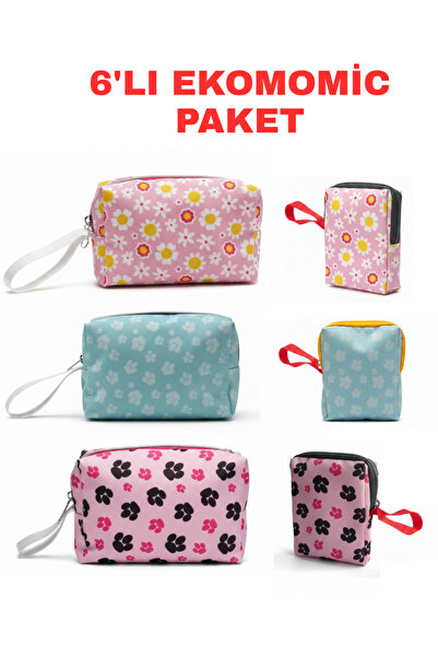 NS reliable 6'Lİ EKONOMİC SET Seyahat Makyaj Organizatörü Makyaj Çantası,çok Fonksiyonlu Kozmetik Çanta