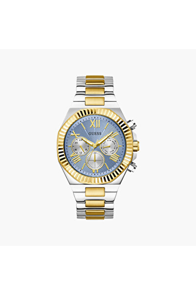Guess Men's 44 MM Silver & Gold Chronograph Stainless Steel Watch | GW0703G3