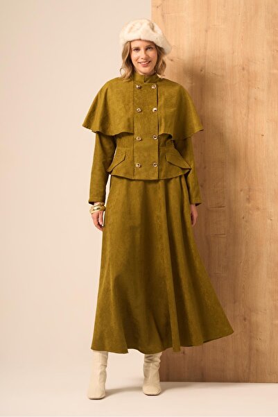 FTZ WOMEN Women's Suede Suit Oil Green 31267