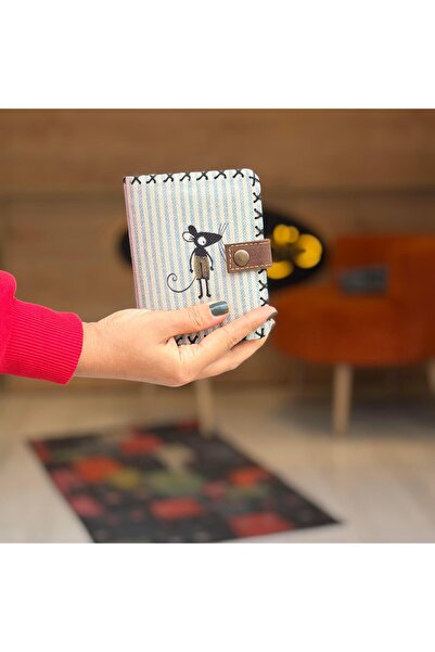 HOODİEMOUSE Striped Mouse Pattern Small Size Women's Wallet Bohemian Vintage Retro Style Gift