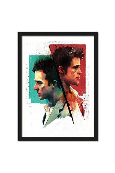 ALAYRA International إطار ملصق فيلم نادي القتال من الخشب الصناعي من ALAYRA (1...