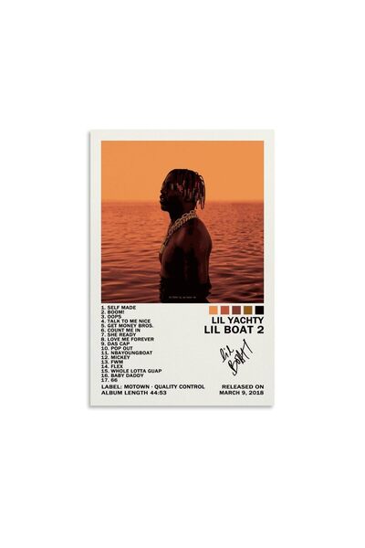 ALAYRA International ملصق غلاف ألبوم ALAYRA Lil Yachty Lil Boat 2، مقاس 12×18...