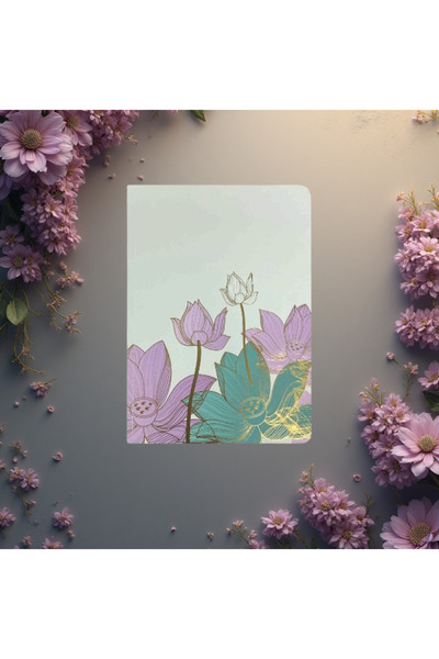 Lizy دفتر ملاحظات فاخر مخطط بورق ذهبي – 15×21 سم، ملمس ناعم، حواف مذهبة