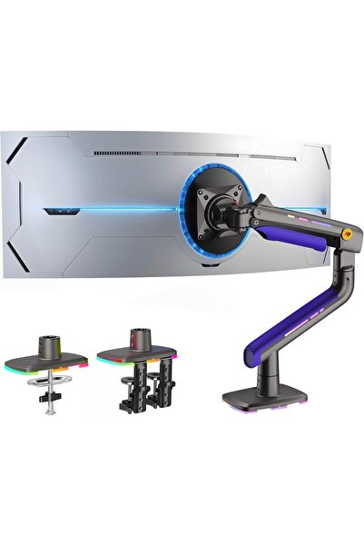 NB ERGONOMIC ذراع شاشة RGB لشاشات الكمبيوتر المنحنية فائقة الاتساع من 32 إلى 60 بوصة