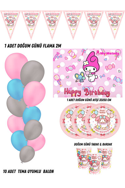 HAPPYLOOPPARTY My Melody Melodi Dekoracije i pribor za rođendansku proslavu z...