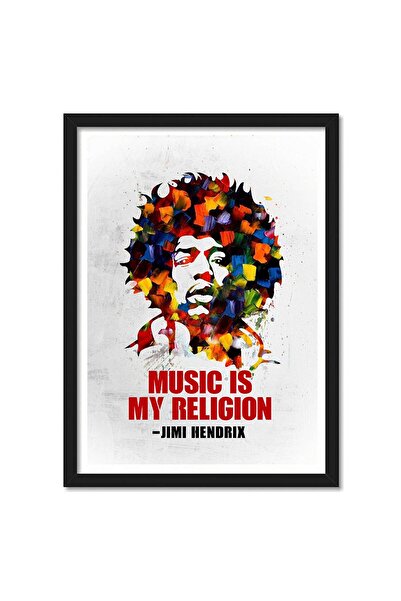 ALAYRA International ملصق مؤطر من تصميم جيمي هندريكس، متعدد الألوان، مطبوع، مقاس 10 × 13 بوصة، مناسب للغرف والمكاتب