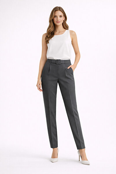 HAYAL COLLECTİOM HAYAL 242-12-25 Kadın Yüksek Bel Klasik Kumaş Pantolon – Düz...