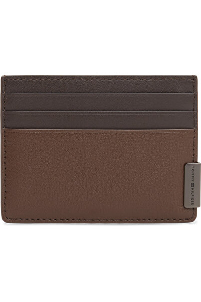 Tommy Hilfiger حامل بطاقات هاردوير بني للرجال من ث