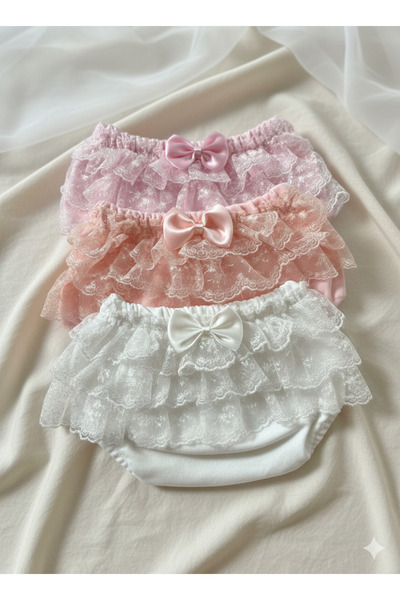 Harry&Millie 3-Pack Lace Bow Baby Pants Baby Gift