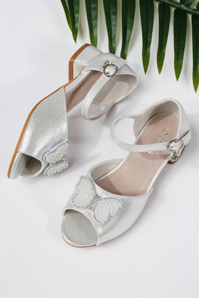 Zaira Girls' white sandals made of eco-leather Inna #21963 - 34