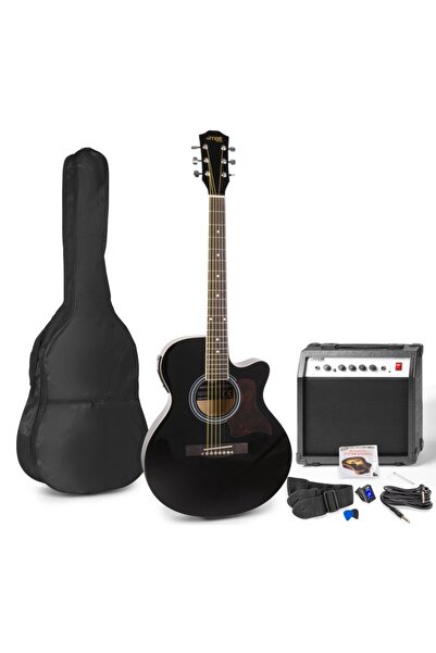 Max Acoustic electric guitar set + 40 W amplifier + carry bag, black, Showkit