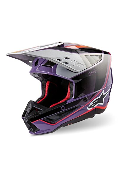 Alpinestars SM5 Sail Off-Road Kaskı Mor Siyah Gri