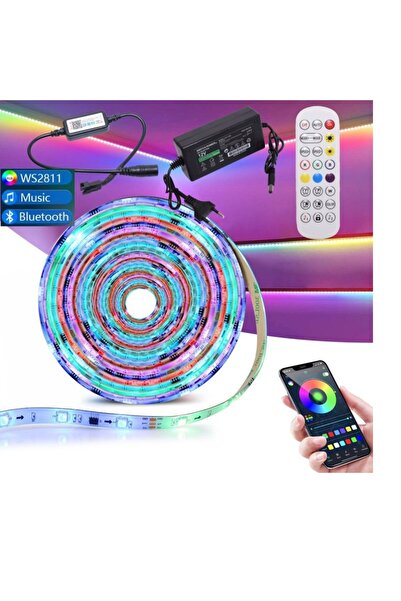 TrendyLux Set Banda Led + Alimentator + Telecomanda + Controller iOS-Android, Bluetooth, 300 LED, IP65, 5m