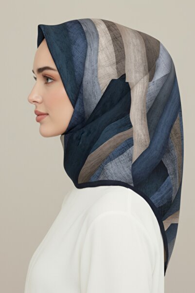 Karaca Eşarp SOYUT DESEN RAYON EŞARP Lacivert / Krem
