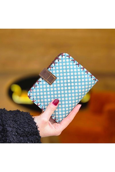 HOODİEMOUSE The Signature of Luck and Joy! Small Wallet with Balloon Elephant Figure (Handmade Polka Dot) Bohemian Retro Vintage
