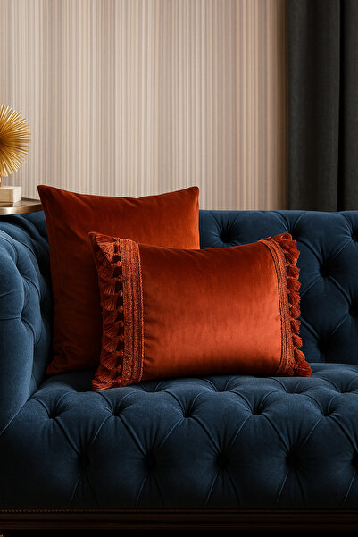 Merfico غطاء وسادة من أمبر روج، طقم من قطعتين