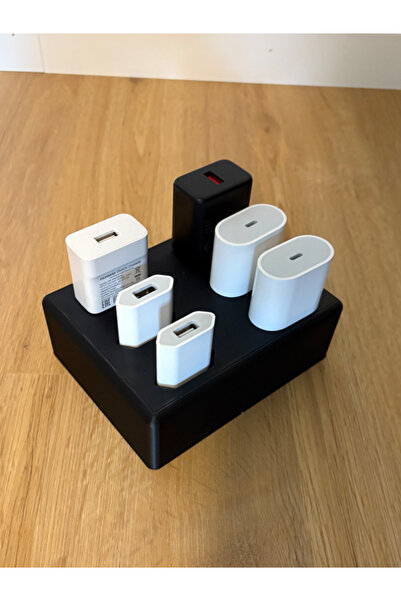 shop Çoklu Şarj Adaptörü Tutucu ve Düzenleyici Stand (6 Bölmeli - 3D Baskı - ...
