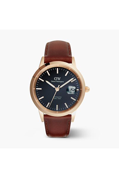Daniel Wellington Daniel Welington Men's 40MM Gold Analog Leather Strap Watch...