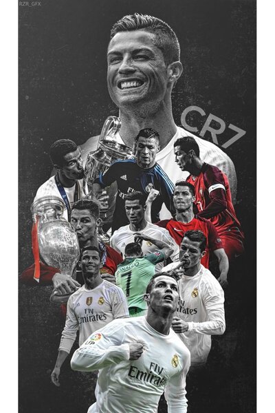 ALAYRA International ملصق ألايرا 300 جرام/متر مربع لرونالدو CR7 (17 × 19 بوصة...