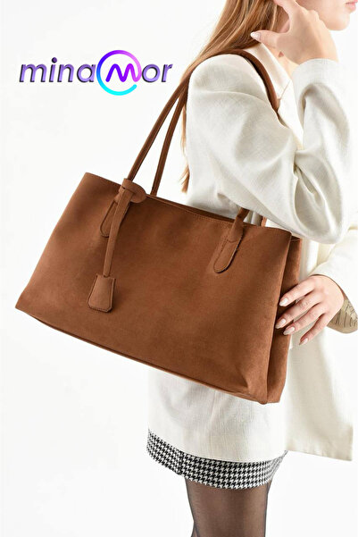 Minamor Γυναικεία Τσάντα Μοντέλο Suede Μεγάλη